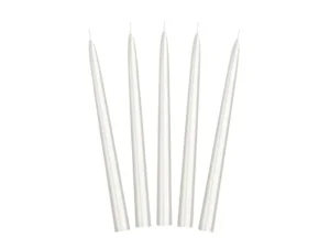 Świeca stożkowa metalizowana perłowy 24cm