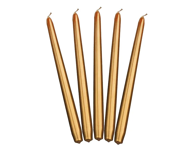 Świeca stożkowa metalizowana złoty 29cm