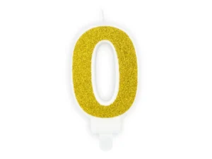 Świeczka urodzinowa Cyferka 0 złoty 7 cm