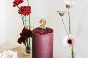 Świeczka urodzinowa Cyferka 2 4.5 cm złoty