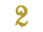 Świeczka urodzinowa Cyferka 2 złoty 10 cm