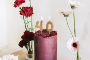 Świeczka urodzinowa Cyferka 4 4.5 cm złoty