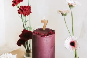 Świeczka urodzinowa Cyferka 7 4.5 cm złoty