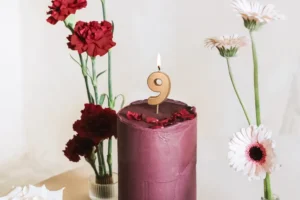 Świeczka urodzinowa Cyferka 9 4.5 cm złoty