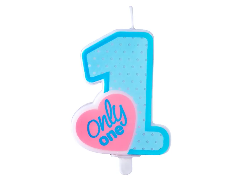 Świeczka urodzinowa Only One błękit 8 cm