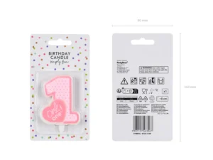 Świeczka urodzinowa Only One jasny różowy 8cm