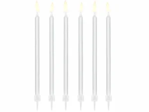 Świeczki urodzinowe gładkie biały 14cm