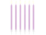 Świeczki urodzinowe gładkie, jasny liliowy, 14cm