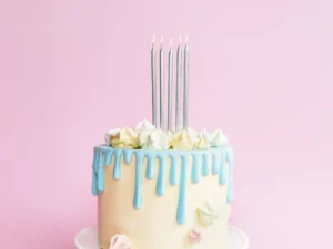 Świeczki urodzinowe gładkie srebrne 12.5 cm