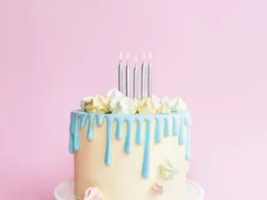 Świeczki urodzinowe gładkie srebrny 6cm