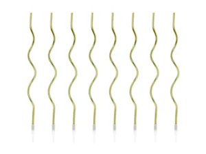 Świeczki urodzinowe zakręcone złote 14 cm