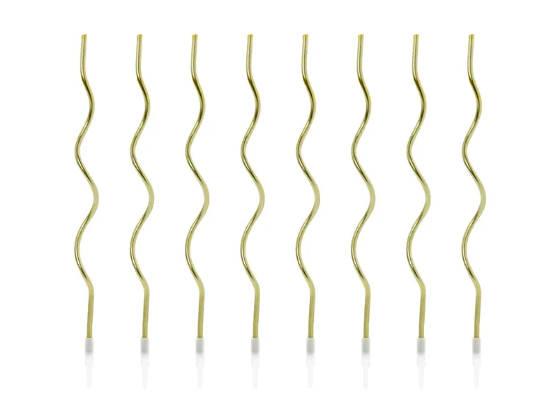 Świeczki urodzinowe zakręcone złote 14 cm