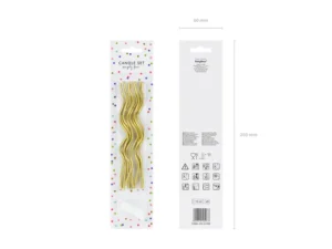 Świeczki urodzinowe zakręcone złote 14cm