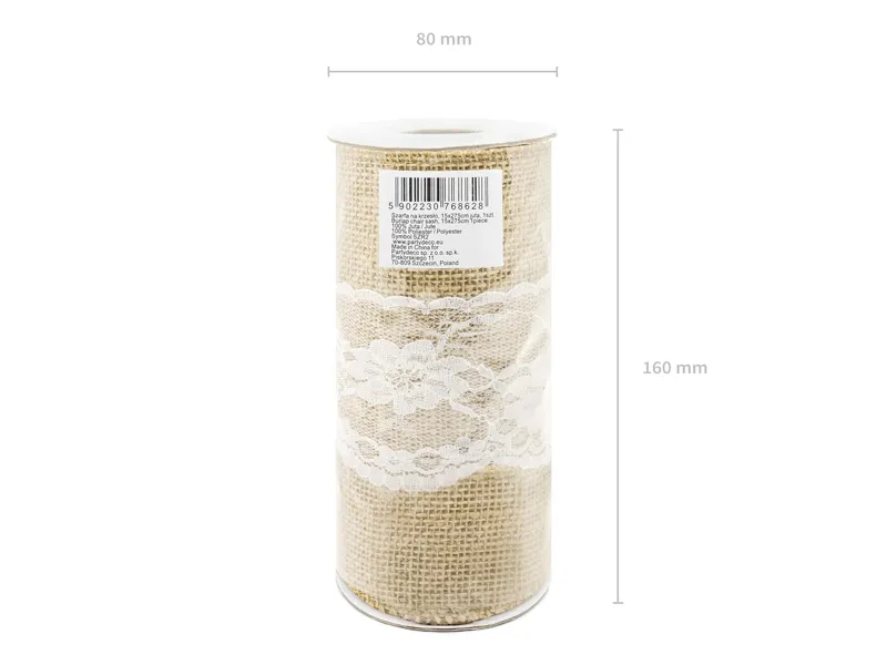 Szarfa na krzesło, juta 15x275c m