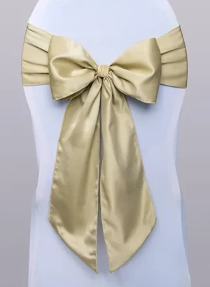 Szarfy na krzesło jasny złoty 0.15 x 2.75 m