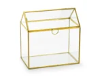 Szklane pudełko na koperty złoty 13x21x21cm