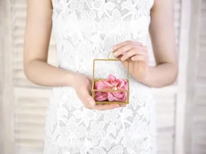 Szklane pudełko złote 9x5.5x4cm