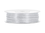 Tasiemka satynowa srebrny 3mm/50m