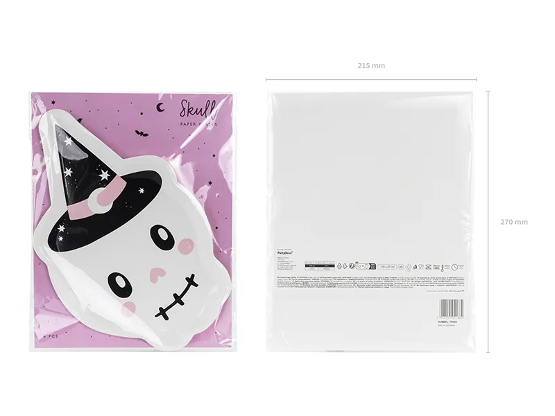 Talerzyki Czaszka, 18x27cm mix