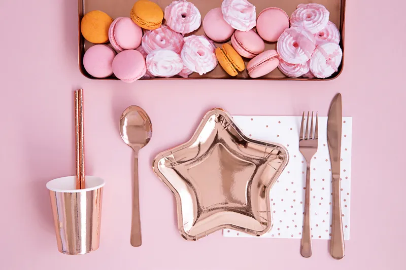 Talerzyki Gwiazdka różowe złoto 18cm