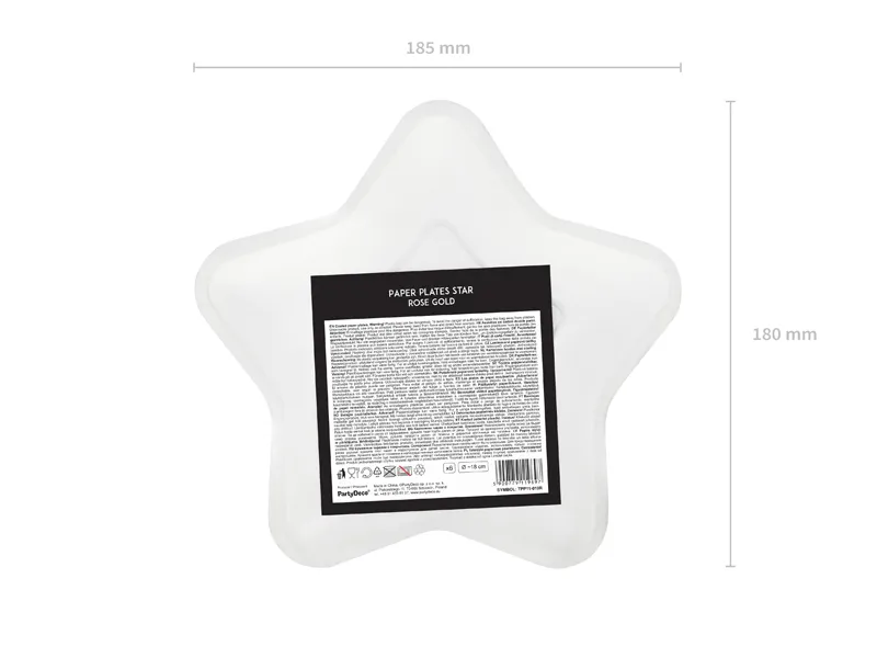 Talerzyki Gwiazdka, różowe złoto 18cm