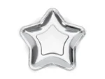 Talerzyki Gwiazdka srebrny 23 cm