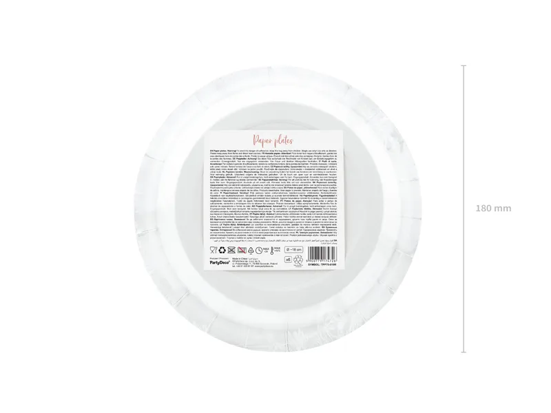 Talerzyki Happy Birthday! różowe złoto, 18cm