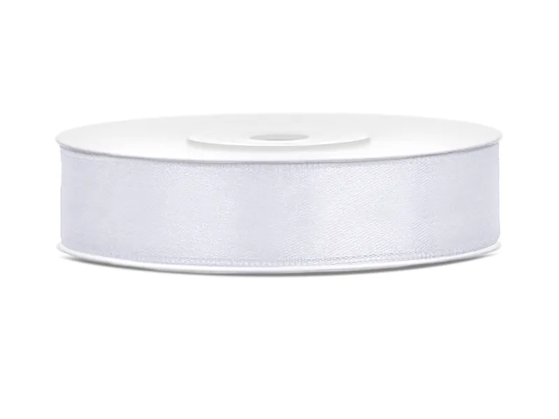 Tasiemka satynowa biały 12mm/25m