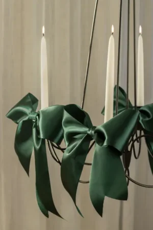 Tasiemka satynowa butelkowa zieleń 50mm/25m 1