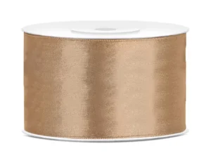 Tasiemka satynowa jasnozłota 38mm/25m