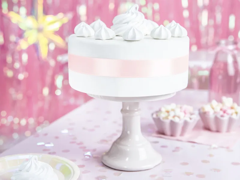 Tasiemka satynowa jasny pudrowy róż 25mm/25m 1