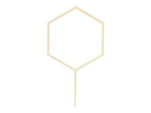 Topper drewniany Heksagon 24cm