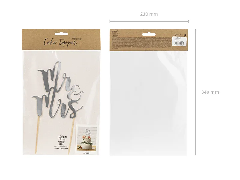 Topper na tort - Mr&Mrs 25.5 cm