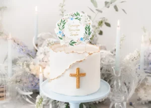 Topper na tort ''Pierwsza Komunia Święta'' 16.7x20cm mix