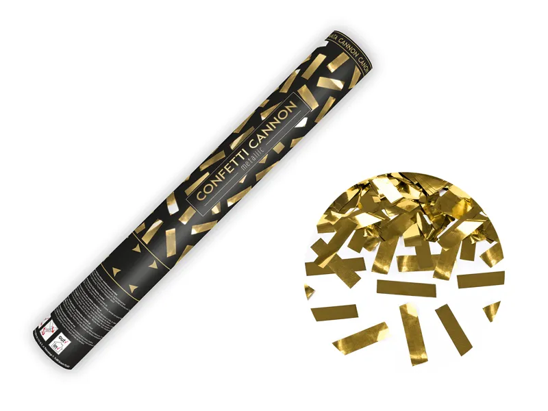 Tuba z konfetti złoty 40 cm