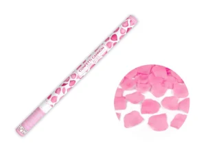 Tuba z płatkami róż różowy 80 cm