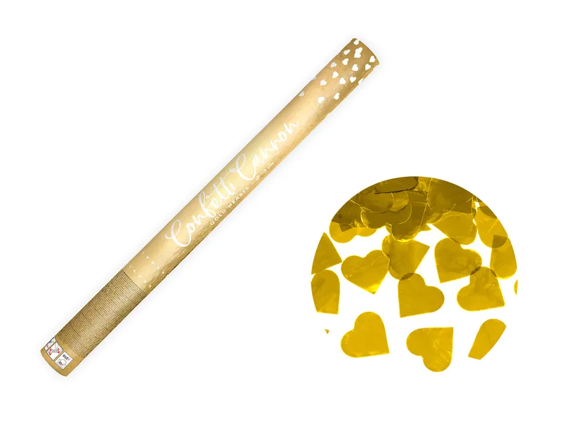 Tuba z sercami, złoty 60 cm