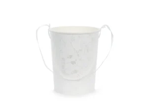 Wiaderko na płatki do sypania wysokość ok. 13 cm białe