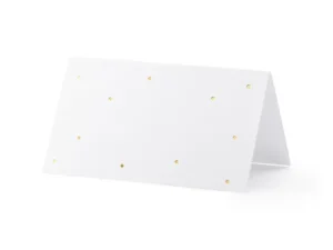 Wizytówki na stół Kropki złote 9.5x5.5 cm