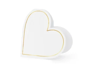 Wizytówki na stół Serca 15.7x22 cm biały