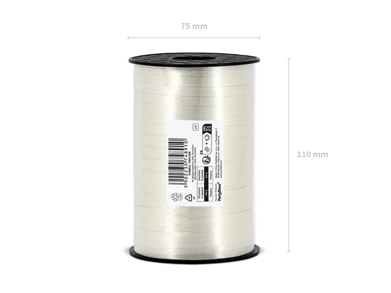 Wstążka plastikowa biały 5mm/225m 1