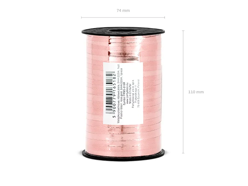 Wstążka plastikowa różowe złoto 5mm/225m