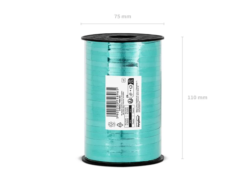 Wstążka plastikowa turkus 5mm/225m 1