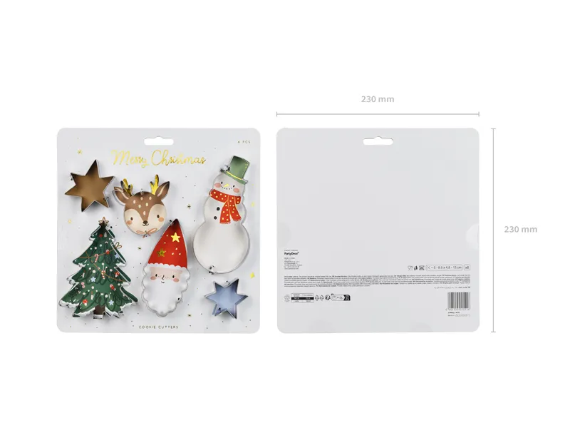 Wykrawacze do ciastek, Merry Christmas srebrne
