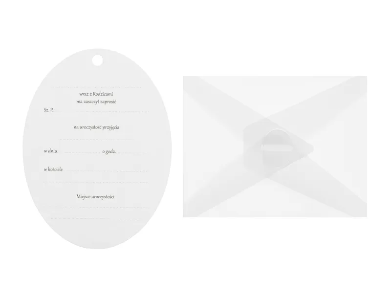 Zaproszenia komunijne - Krzyż z gałązkami i kwiatami białe