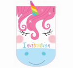 Zaproszenia z kopertami Tęczowy Jednorożec