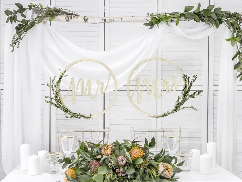 Zawieszki dekoracyjne Mr Mrs 38 cm