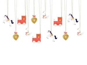 Zawieszki do prezentów Ciuchcia mix