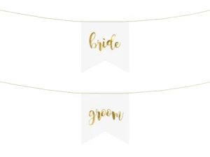 Zawieszki na krzesła Bride Groom złoty