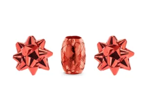 Zestaw wstążek i rozetek czerwony mix